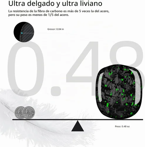 Vista 6 de MONOCARBON Funda de fibra de carbono real para AirPods Max (2024/2020), cubierta protectora de grado militar para auriculares Apple Max, único Azul