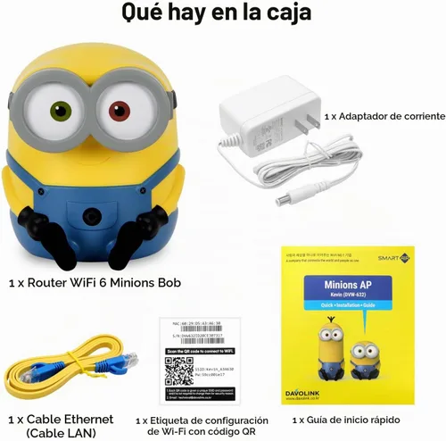 Vista 2 de Davolink Minions Series WiFi 6 / 6E Router de Gaming Extensor WiFi Dual y Tri-Band Gigabit Sistema de Malla de Internet Inalámbrico Streaming 8K