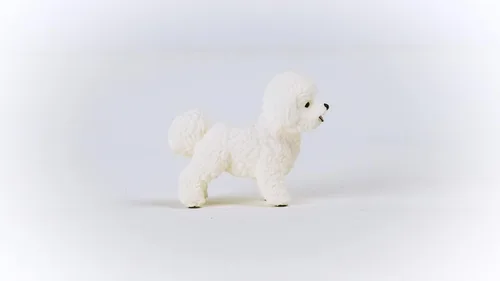 Vista 4 de Schleich Farm World - Figura de perro de juguete Bichon Frise - Juguetes de animales de granja para niños y niñas - Niños a partir de 3 años