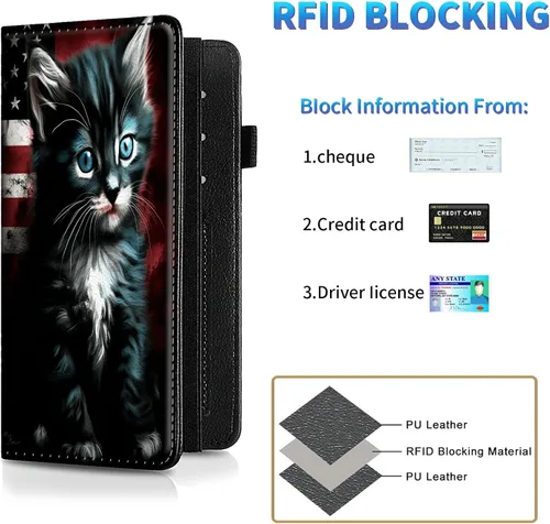 Vista 130 de Funda para chequera para hombres y mujeres, cartera de cuero RFID con ranuras para tarjetas de crédito, soporte de cheques duplicados personales