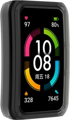 Vista 3 de Funda compatible con Huawei Honor Band 6 Watch Protector de pantalla de PC suave a prueba de golpes, protector delgado de parachoques protector