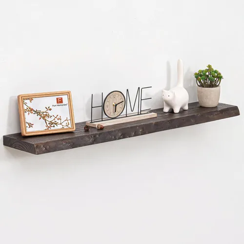 Vista 50 de Estantes flotantes para decoración de pared, estantes rústicos de madera recuperada de 24 x 8 pulgadas, estantes de montaje en pared resistentes