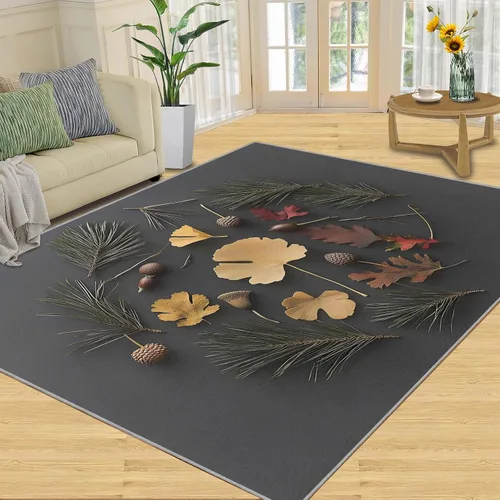 Vista 13 de Autumn Forest Rugs for Bedroom, Lake Forest Area Rug, Landscape Photo Rugs for Living Room, Indoor Non-Slip Rug, Machine Washable Carpet for Front