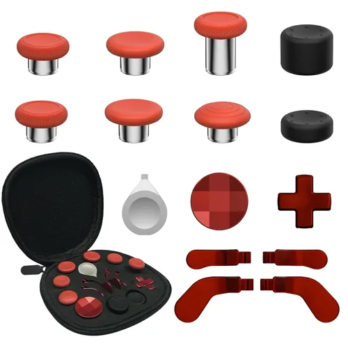 Vista 9 de CHARM FOCUS 16-in-1 Metal Thumbsticks Replacement Kits for X-box Elite Series 2, X-box Elite 2 Controller Accessories, Includes Magnetic Joysticks