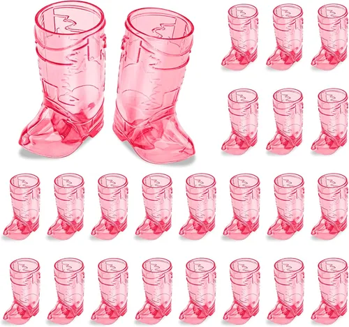 Vista 10 de SAIAOKJ Vasos de Chupito en Forma de Bota de Vaquero, 12 Piezas de 1 Onza Vasos de Chupito Mini de Plástico en Forma de Bota, Vasos de Plástico