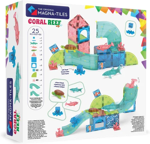 Vista 2 de MAGNA-TILES Coral Reef - Juego de construcción magnética de 25 piezas, la marca original de construcción magnética