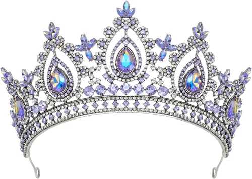 Vista 11 de SWEETV Queen Crowns for Women, Quinceanera Princess Crown Tiara Verde