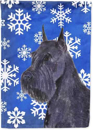 Vista 191 de Caroline's Treasures SC9374GF Bulldog English Snow flakes Holiday Garden Flag Buzón Bandera decorativa para patio exterior, patio, obras de arte
