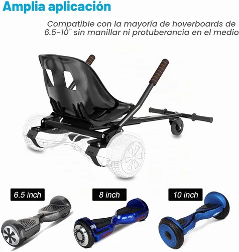 Vista 4 de Hoverboard Seat Attachment 265lbs Capacity, 26"-34.5" Adjustable Length Hover Board Go Kart Accessory w/Comfortable&Sturdy Seat,Go Cart Compatible