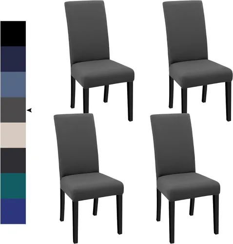Vista 57 de Fundas para Sillas de Comedor, Juego de Fundas para Sillas de Comedor de 4 Piezas, Fundas Elásticas para Sillas de Cocina, Fundas para Sillas