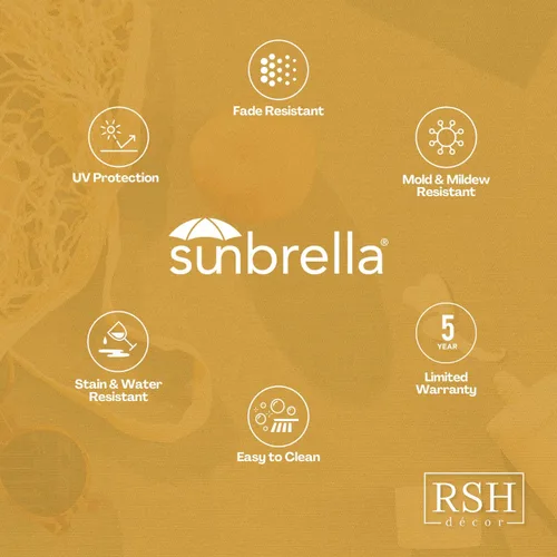 Vista 6 de RSH DECOR: Sunbrella - Juego de 3 cojines de mimbre copetudos 41 x 19 pulgadas y 19 x 19 pulgadas Fabricado con tela de rendimiento Sunbrella