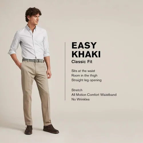 Vista 3 de Dockers - Pantalones caquis de ajuste clásico para hombre (tallas regulares y tallas grandes y altas)