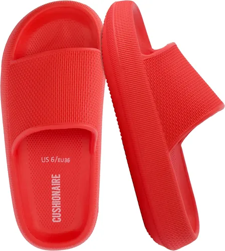 Vista 12 de CUSHIONAIRE Sandalias Feather de EVA para Mujeres – Cómodas Pantuflas Deslizables para Mujeres, Zapatos de Ducha para Interiores y Exteriores Verde
