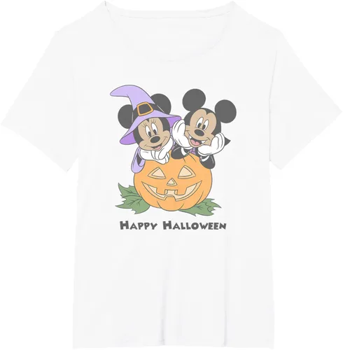 Vista 69 de Disney Mickey and Friends Halloween Pumpkin Mickey & Minnie Camiseta Blanco