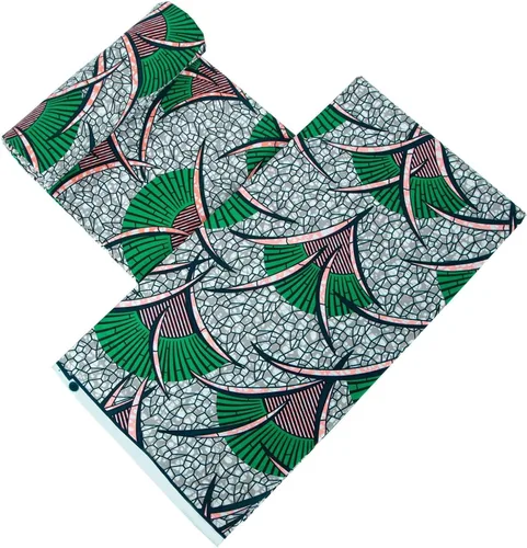 Vista 7 de Tela de algodón africana de la impresión de la cera de Ankara de 6 yardas usada para el material de costura