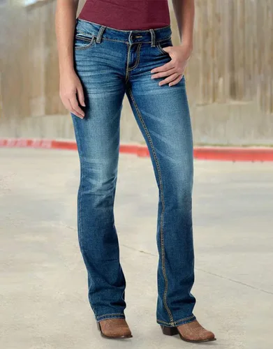 Vista 2 de Flamingals Jeans de levantamiento de glúteos, elásticos, casuales, para otoño e invierno, jeans de moda para mujer