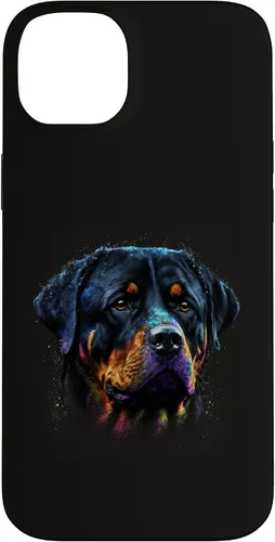 Vista 15 de Rottweiler Dog Face Watercolor Colorful Art Hand Drawn Case for iPhone 17