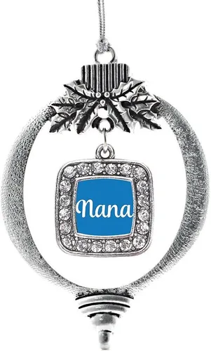 Vista 36 de Inspired Silver - Nana púrpura - Adorno de Navidad plateado - Adorno cuadrado para árbol de Navidad con circonita cúbica - Decoración colgante