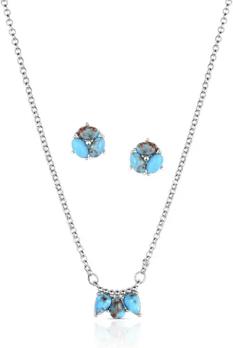 Vista 11 de Montana Silversmiths Conjunto de joyería de estilo occidental con turquesa elaborada a mano: aretes y collar