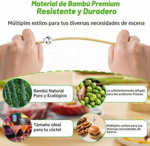 Vista 3 de 100 púas de cóctel de mini bola de discoteca plateadas para aperitivos