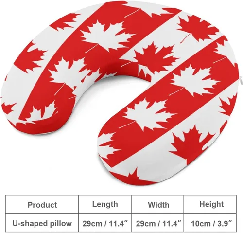 Vista 2 de Almohada de cuello de hoja de arce canadiense, almohada lavable suave en forma de U para viajes de oficina en casa