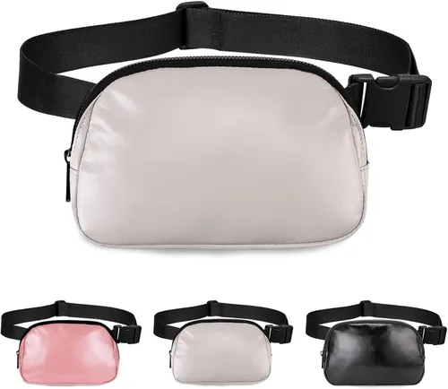 Vista 15 de Cangurera cruzada para mujer, mini bolsa para cinturón de 1 litro con correa ajustable de 32 a 51 pulgadas, bolsa de cintura pequeña para viajes
