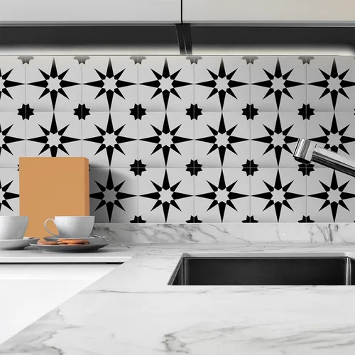 Vista 27 de 12 calcomanías de vinilo esmerilado para transferencia de salpicaduras en muro, autoadhesivas para suelo de cocina y baño, oro imperial, 6 x 6