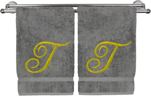 Vista 87 de Toalla de mano con monograma, regalo personalizado, 16 x 30 pulgadas, extra absorbente, 100% algodón turco, acabado de rizo suave, para baño, cocina