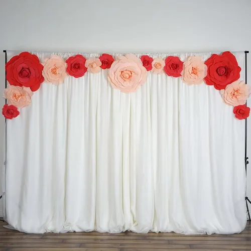 Vista 2 de Efavormart Enormes Rosas de Espuma 3D para Pasillo de Boda - Paquete de 2 de 20" Flores Artificiales Rojas de Sensación Real, Decoraciones de Fiesta