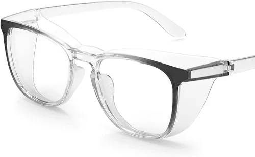 Vista 12 de TOREGE Gafas de seguridad, gafas protectoras de moda con lentes transparentes, antiniebla