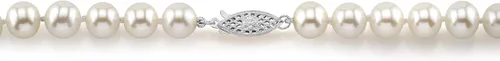 Vista 2 de The Pearl Source Juego de collar de perlas cultivadas Akoya de oro de 14 quilates de 6.5 a 0.276in de longitud de princesa para mujer, Perla, Perla