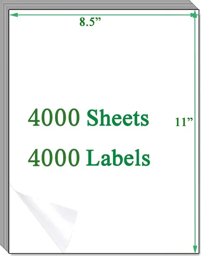Vista 9 de 2" x 4" Shipping Labels, Printable White Sticker Labels for Laser/Inkjet Printer Mailing Labels 8.5"*11" US Letter-White, 10 per Sheet Total 1000