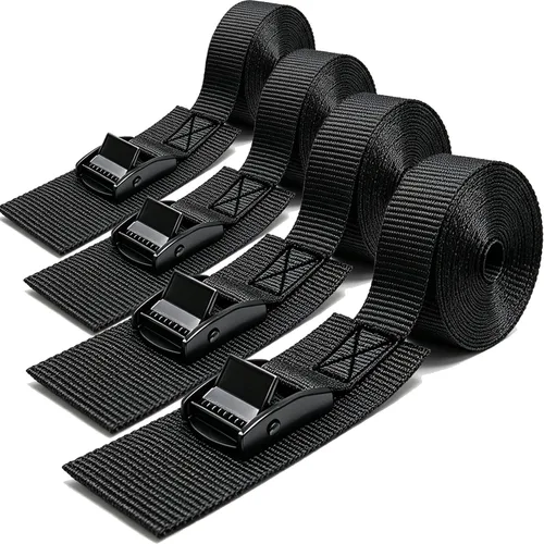 Vista 8 de Correas de amarre de bucle suave, poliéster, paquete de 6 bucles para asegurar cuatrimoto Negro