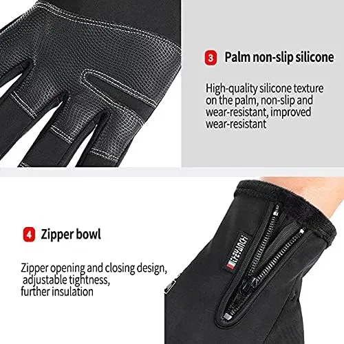 Vista 5 de Guantes cálidos de invierno, correr, senderismo, pesca, guantes de pantalla táctil para dedos