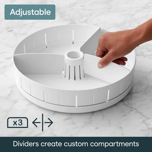 Vista 3 de YouCopia SinkSuite - Plato giratorio debajo del fregadero con divisores ajustables, organizador Lazy Susan para almacenamiento de cocina o baño