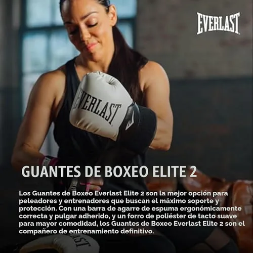 Vista 2 de Everlast Guantes de boxeo Elite 2 2-Negro/Dorado