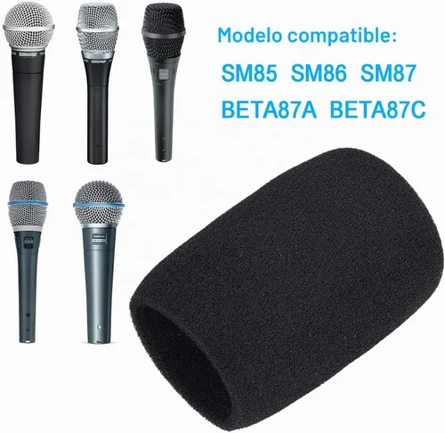 Vista 2 de YOUSHARES - Filtro Pop compatible con Shure BETA 87A - Fundas de espuma para micrófono BETA 87C, SM87A, SM86, SM85 como A85WS (2 unidades)