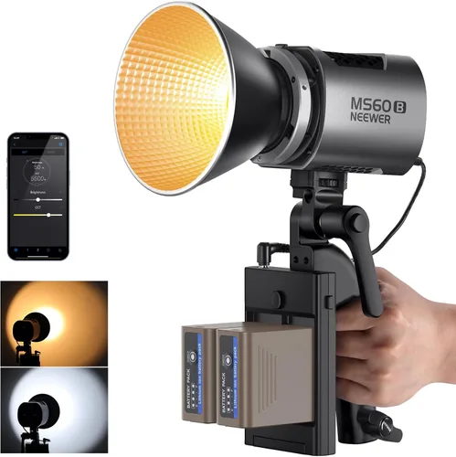 Vista 13 de NEEWER 60W Mini Luz de Vídeo LED con Batería de 50Wh/Carga Rápida PD de 100W, Control APP/2.4G/NFC, Iluminación Continua de Estudio COB Ajustable