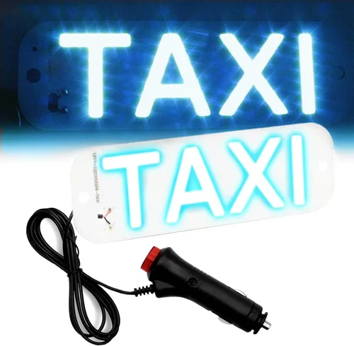 Vista 10 de Luz de taxi con enchufe Cig-arette, montaje de succión de taxi de 12 V CC en la lámpara de taxi con cubierta de viento del automóvil, 2 modos de Rojo