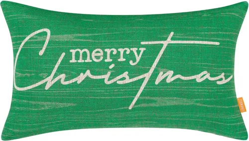Vista 11 de Funda de almohada decorativa de Navidad de 12 x 20 pulgadas, funda de almohada lumbar de poliéster de Navidad, funda de cojín de granja para sofá