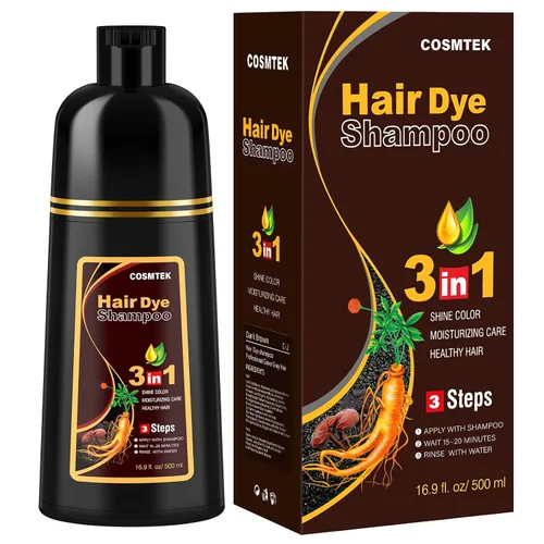 Vista 7 de Champú de tinte para cabello negro, para cabello gris, champú de color para mujeres y hombres, 3 en 1 (16.9 onzas líquidas)