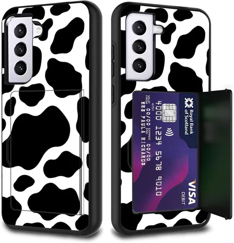Vista 121 de Funda híbrida de doble capa con función atril para Samsung Galaxy A16 5G de 6.9 pulgadas, diseño de vaca con bandera estadounidense