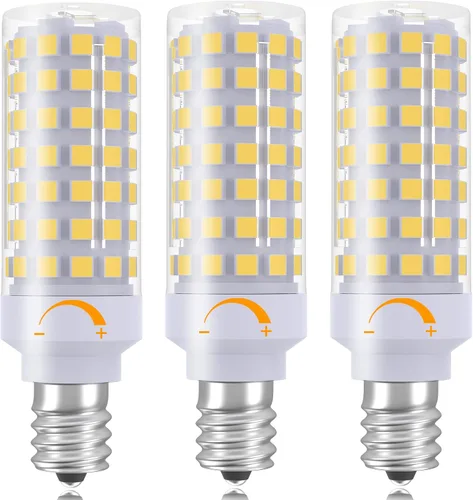 Vista 14 de Bombillas LED E12 regulables, bombilla C7 de 7 W equivalente a bombilla halógena E12 de 60 W, luz blanca diurna 6000 K, base de candelabro T6 E12