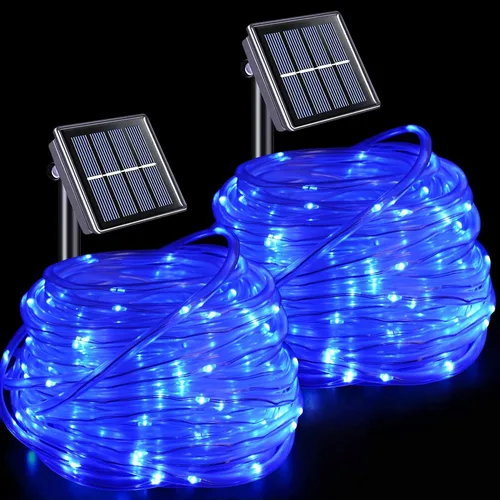 Vista 16 de YEGUO Luces naranjas para Halloween, paquete de 2 cuerdas de 100 luces LED de 33 pies cada uno, 8 modos de luces de hadas en tubo transparente
