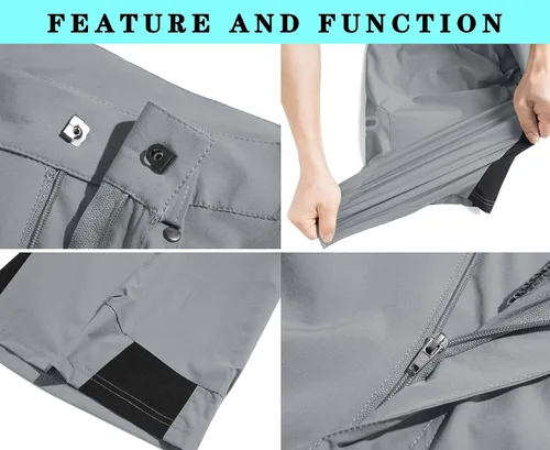 Vista 3 de EKLENTSON Pantalones cortos de verano de secado rápido Ripstop, ligeros, con bolsillos con cremallera