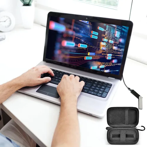 Vista 2 de Estuche rígido de transporte compatible con Ledger Nano X/S/S Plus, organizador de almacenamiento de cartera de hardware criptográfico de EVA