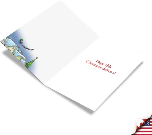 Vista 2 de NobleWorks - Caja de 12 tarjetas de Navidad divertidas - Humor de dibujos animados para adultos, juego a granel de tarjetas de felicitación