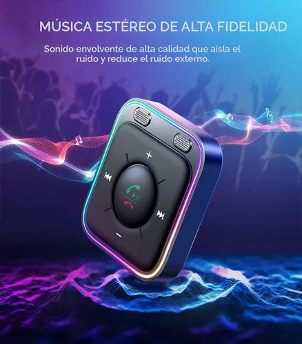 Vista 7 de JOYROOM Adaptador AUX Bluetooth 6.0 para automóvil, cancelación de ruido de micrófonos duales, Plug and Play, botón multifunción, adaptador de audio