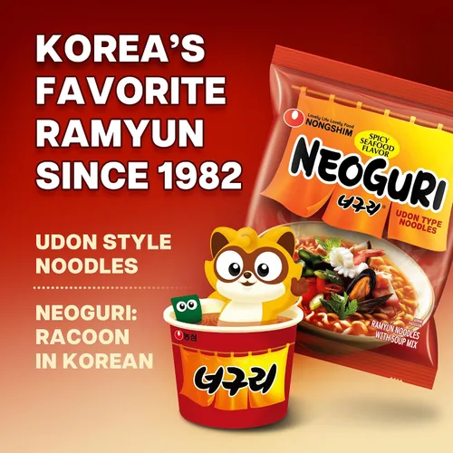 Vista 4 de Nongshim Neoguri - Mariscos picantes con fideos estilo Udon, 4.2 onzas (paquete de 10)
