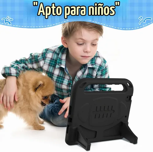 Vista 8 de BMOUO Funda para niños para iPad 9.7 2018/2017/iPad Air 2/1/Pro 9.7 - Protector de pantalla integrado con mango a prueba de golpes, funda
